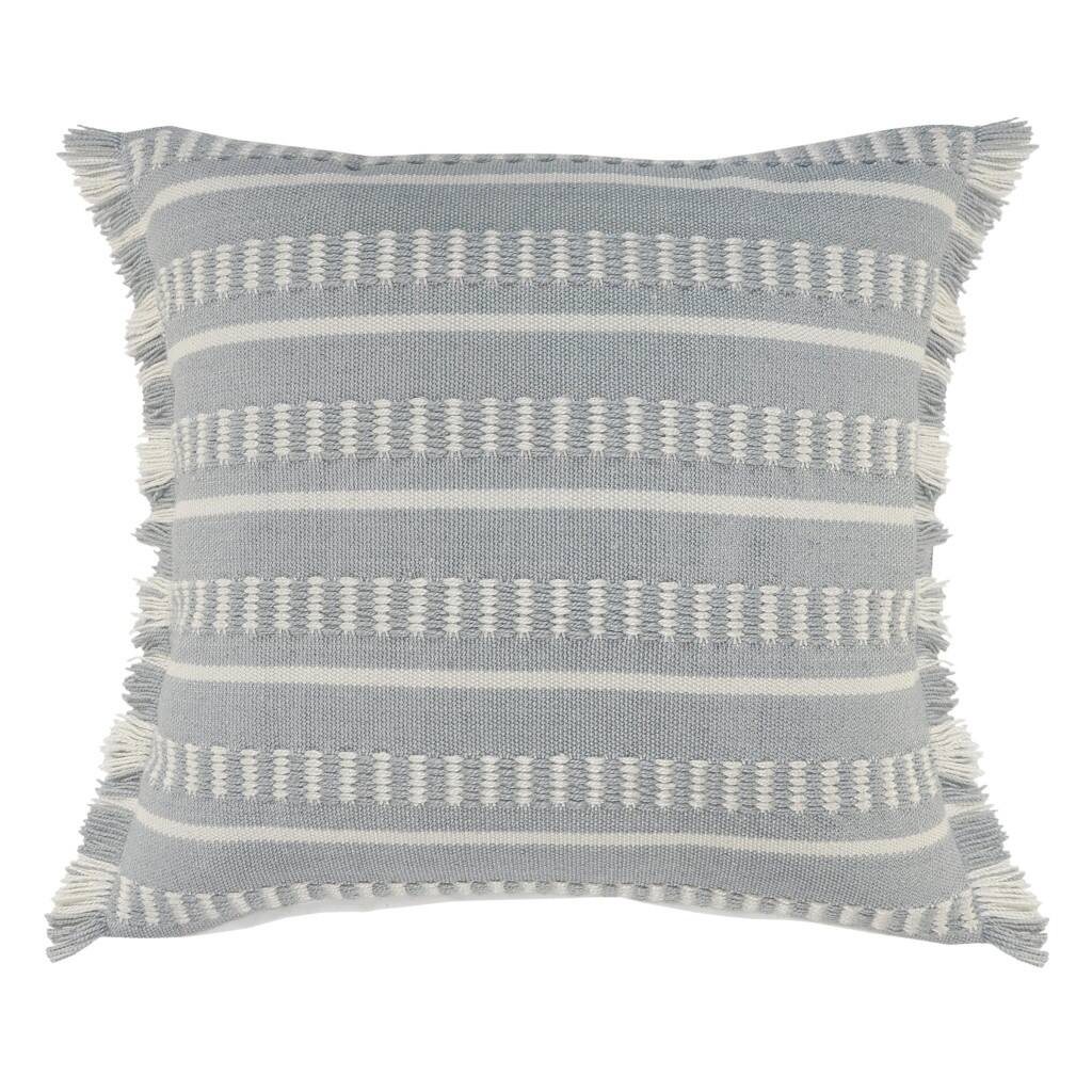 HomeRoots 24" X 24" Blue Zippered Coastal Indoor Outdoor Throw Pillow - 24" x 24"