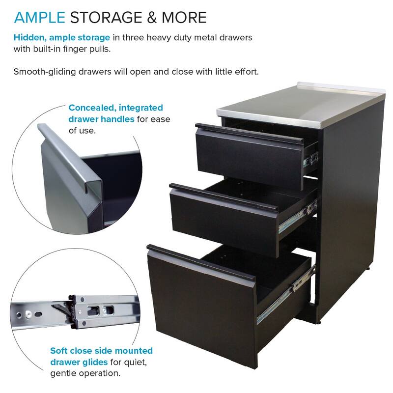 Transolid TRS_TC3D-1522 34-9/10" Stainless Steel Utility Cabinet with