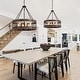 preview thumbnail 7 of 9, Modern Farmhouse Rustic 6-Light Wood Drum Chandelier for Dinning Room