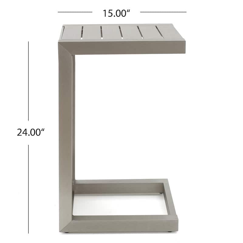 Cape Coral Modern C-Shaped End Table by Christopher Knight Home - 14.50" L x 15.00" W x 24.00" H