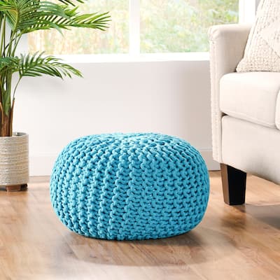 Charming Knit Pouf for Stylish and Comfortable Living Spaces
