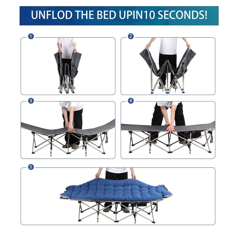 Portable Camping Cot with Mattress