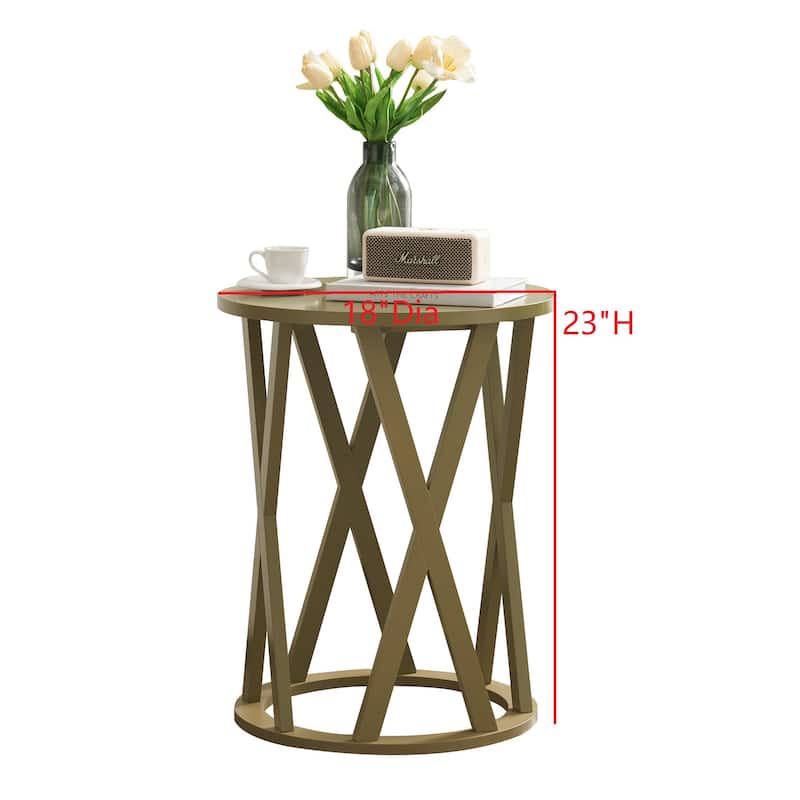 Vienna Collection Wood Side Table with X-Base or Half-Moon Design