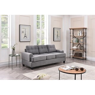 Sandridge 79 in. W Flared Arm Microfiber Straight Sofa - 34"L x 79"W x 36"H