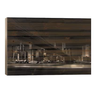 Gotham City Print On Wood by Peter Futo - Multi-Color