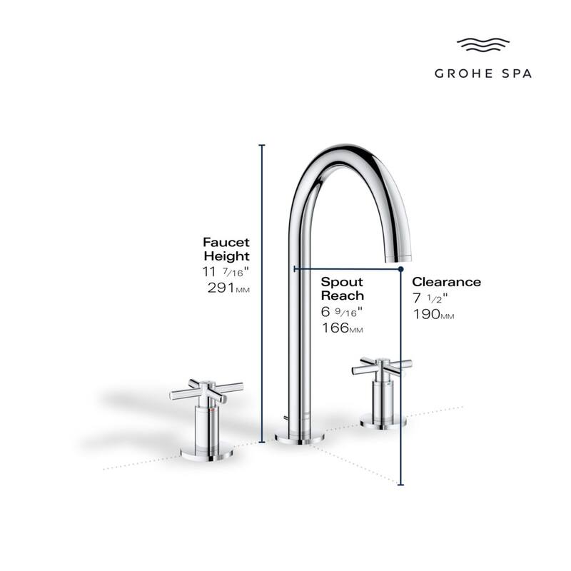 Grohe 20 659 Atrio New 1.2 GPM Widespread Bathroom Faucet with Pop-Up - Brushed Cool Sunrise