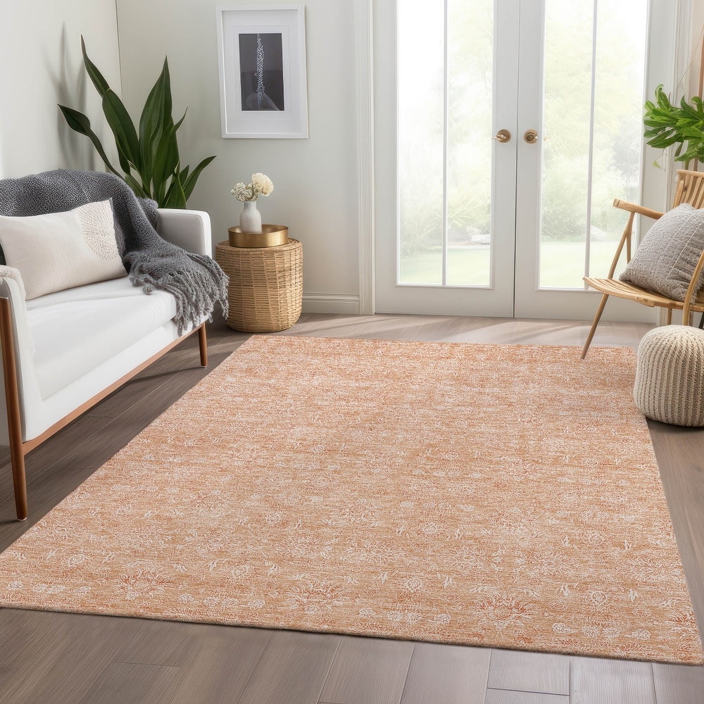 Machine Washable Indoor/ Outdoor Chantille Traditional Floral Rug