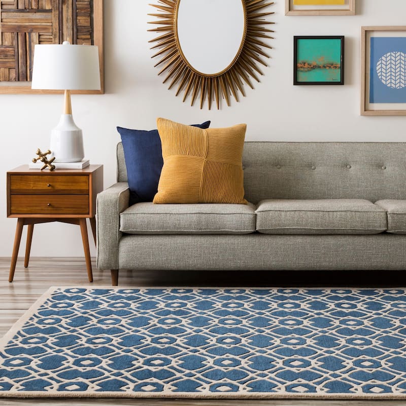 Hand-tufted Karen Contemporary Geometric Wool Area Rug