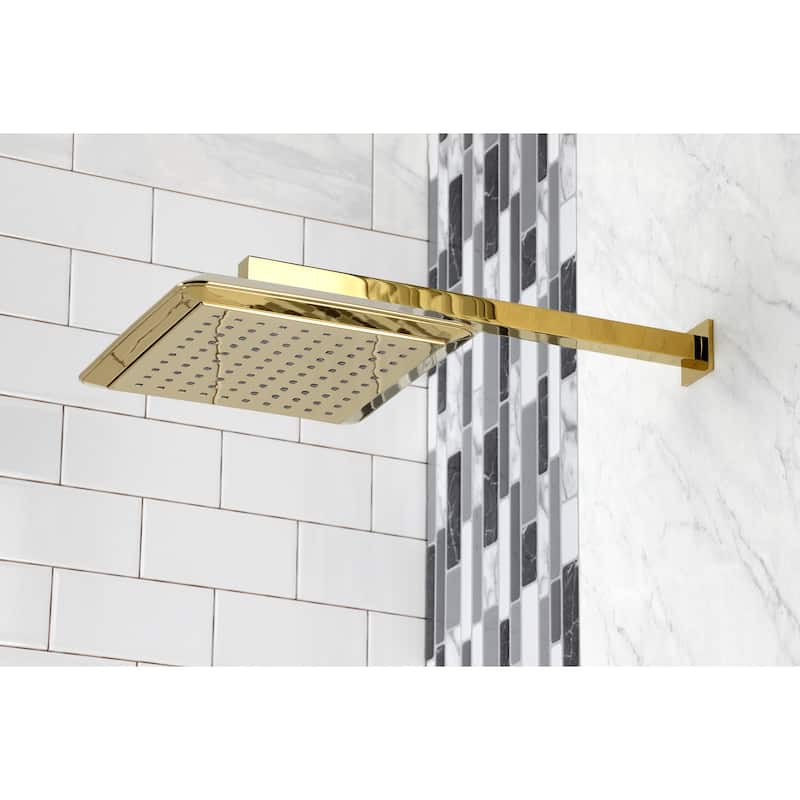Kingston Brass Claremont 9-5/8 Inch Square Shower Head with Shower Arm