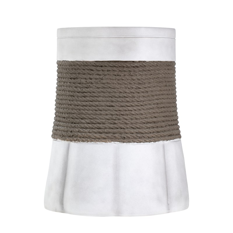 Christopher Knight Home - 14" Retro Woven Rope MGO Side Table with Fan Pedestal Base - Brown,Gray