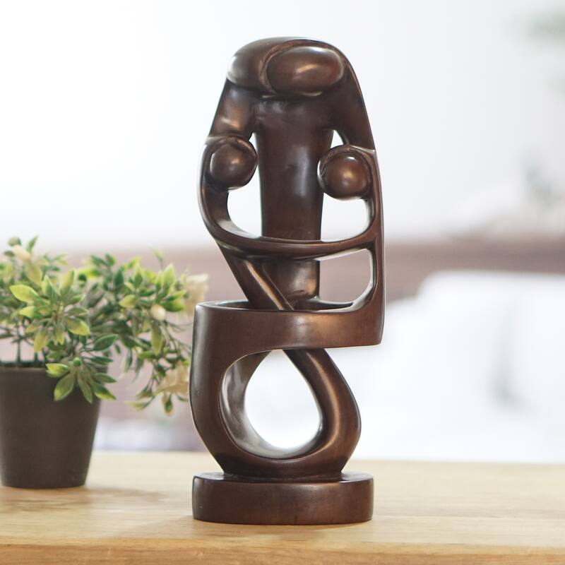 Novica Handmade Monarch Mother Ebony Wood Statuette