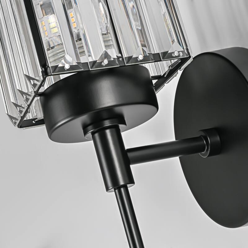 Modern Black 1/2/3/4/5-Light Bathroom Crystal Vanity Light Wall Sconces