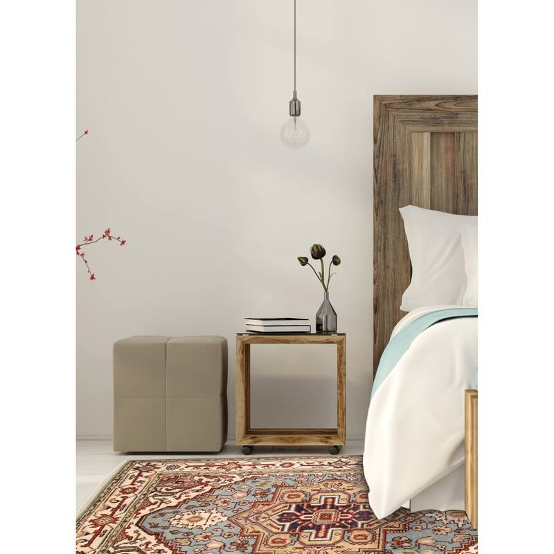 ECARPETGALLERY Hand-knotted Serapi Heritage Light Blue Wool Rug - 4'0 x 5'11