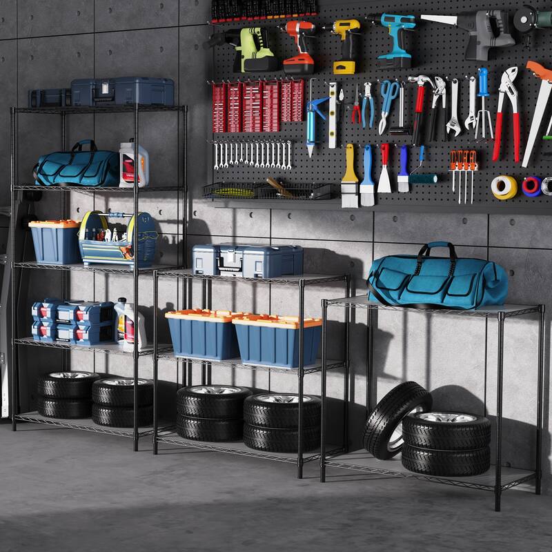 5 Tier metal storage rack with lining