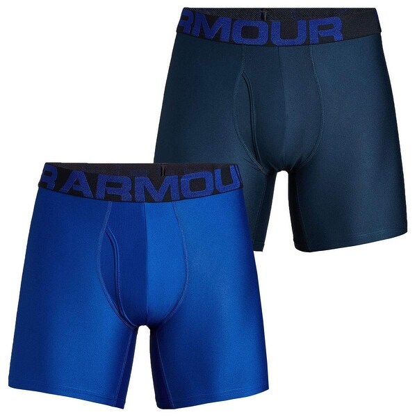 Shop Under Armour Mens Underwear Blue Size XL 2-Pack Fitted Boxer Brief ...