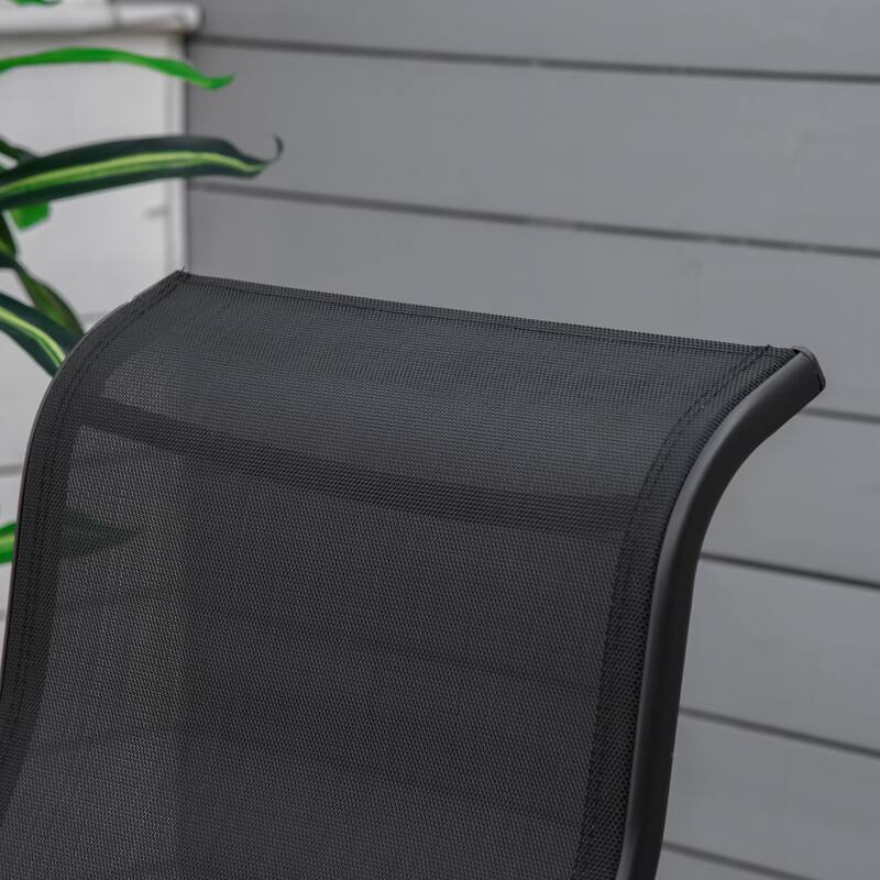 Outsunny Single Glider Patio Swing Rocking Chair with Breathable Mesh, Smooth Arms for Backyard, Garden, Lawn