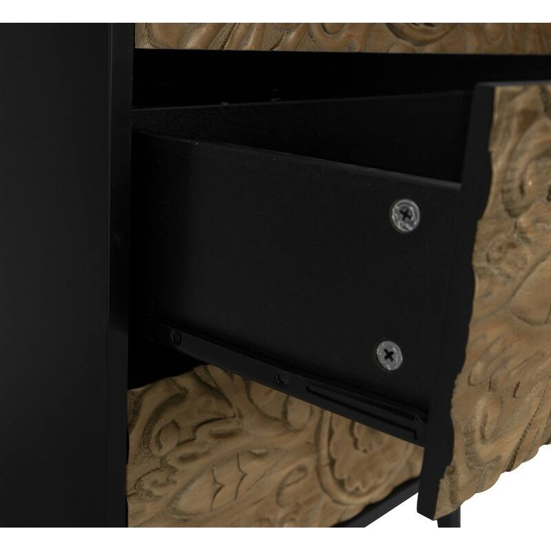 Retro Storage Cabinet 3 Drawer Cabinet Sideboard Buffet Cabinet for Bedroom, Living Room