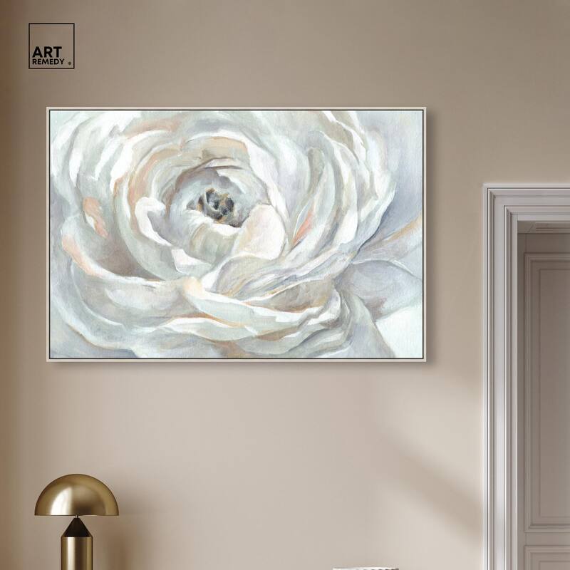 Powdery Peony Canvas by Art Remedy