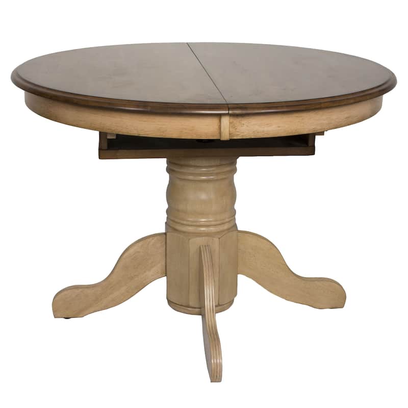 Distressed Two Tone Extendable Wooden Dining Table - 60" - Brown