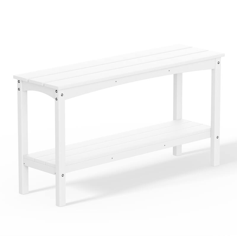 Laguna Hdpe All Weather Outdoor Patio Two Shelf Table
