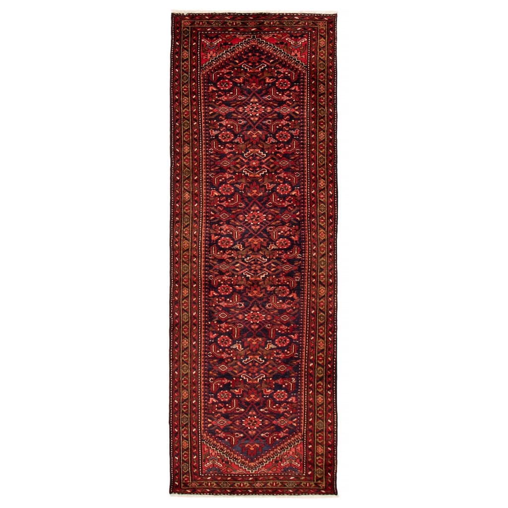 ECARPETGALLERY Hand-knotted Andelz Navy Wool Rug - 3'3 x 9'8