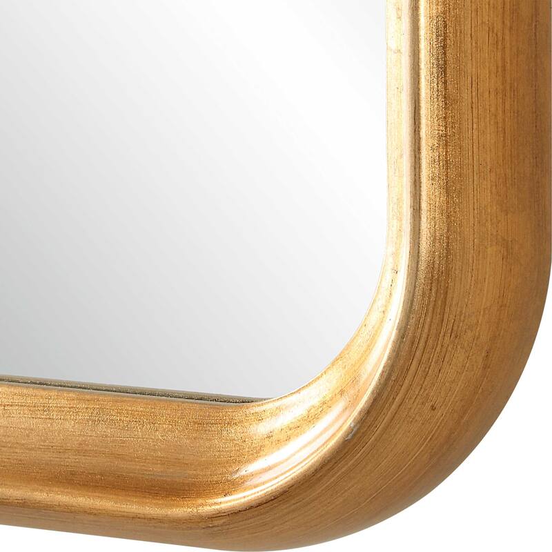 Copper Grove Champagne Gold Leaf Wood Wall Mirror