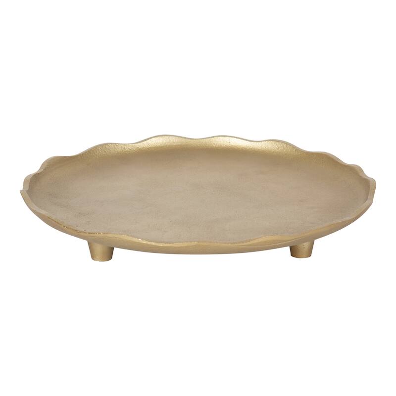 Kate and Laurel Alessia Decorative Tray - 16" Diameter - Gold