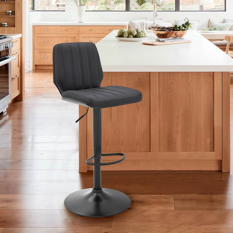 Sabine Modern Adjustable Bar Stool, Upholstered Counter Height Stool for Kitchen Island