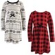 preview thumbnail 2 of 0, Touched by Nature Baby and Toddler Girl Organic Cotton Long-Sleeve Dresses 2pk, Buffalo Plaid 6 Years - Youth Buffalo Plaid Long Sleeve