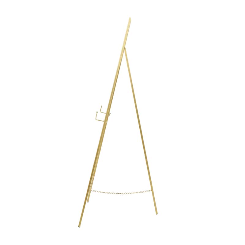 Metal Geometric Tall Adjustable 3 Tier Display Easel with Chain Support - Black or Gold - Roche River Decor