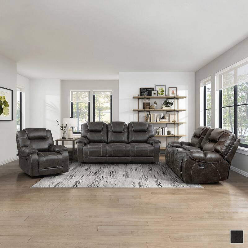 Flannery 3-Piece Manual Reclining Living Room Sofa Set