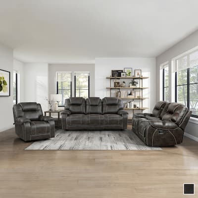 Flannery 3-Piece Manual Reclining Living Room Sofa Set