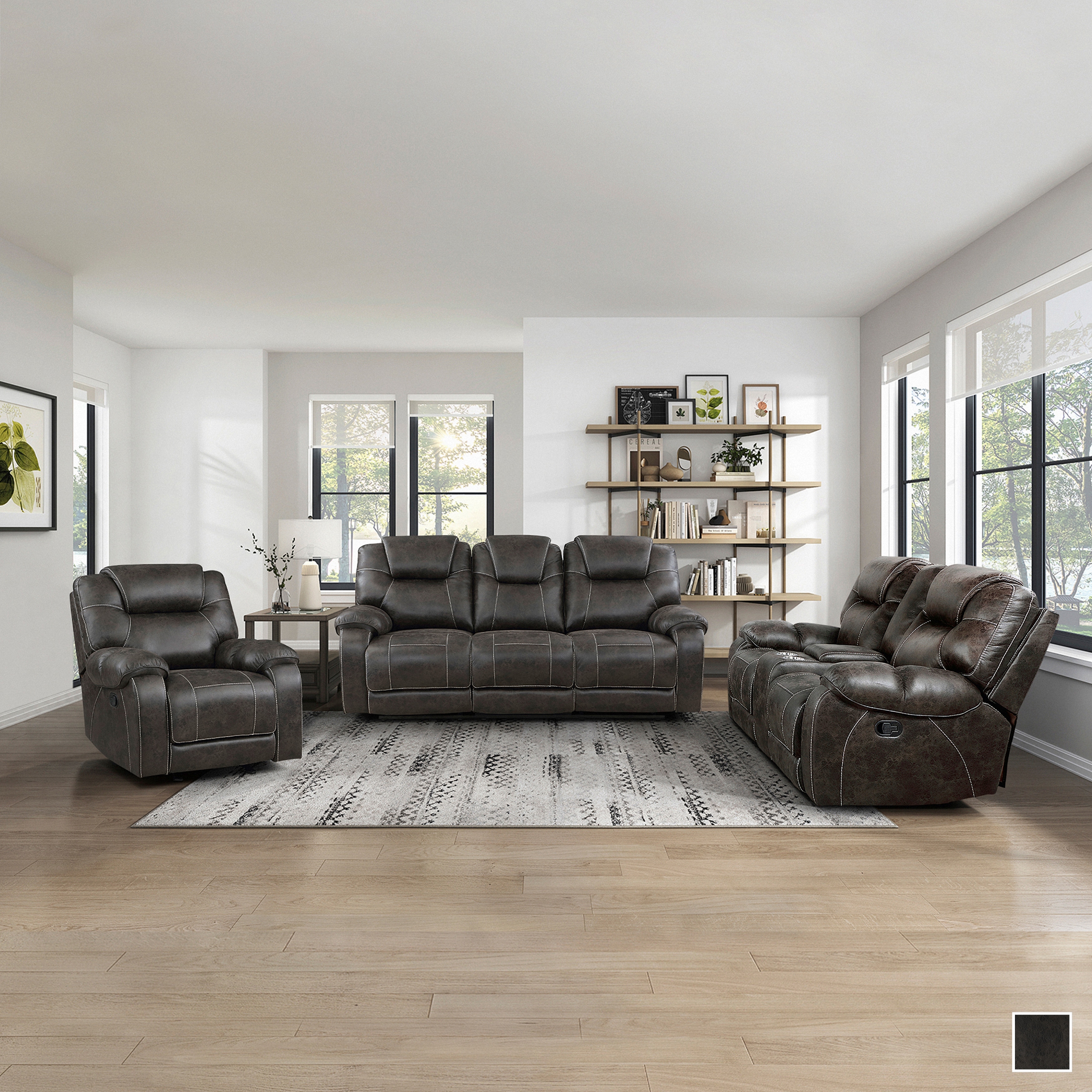 Fremont & Park Flannery 3-Piece Manual Reclining Living Room Sofa Set