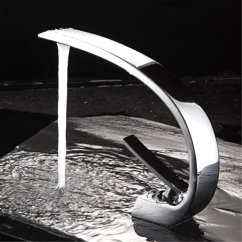 Modern Bathroom Faucet, Single Handle Single Hole Bathroom Sink Faucet - Brushed Nickel