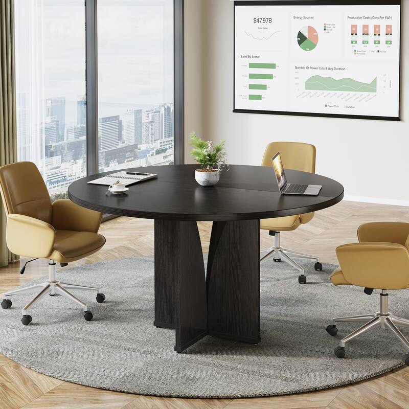39" Round Conference Table for 4, Multi-Purpose Round Office Table