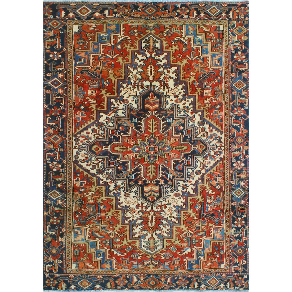 Fine Vintage Heriz Stephani Red/Ivory Rug - 6'7" x 9'8"