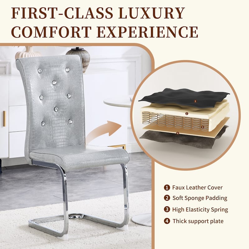 Set of 2 Dining Chair Side Chair Kitchen Chair Leisure Chair Lounge Chair Office Chair Armless Chair with Metal Legs