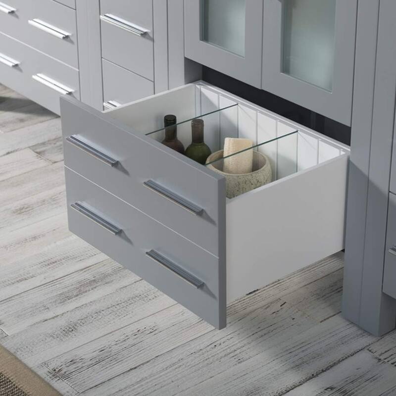 Blossom Sydney 84" Bathroom Double Sink Vanity with Cabinets & Mirrors