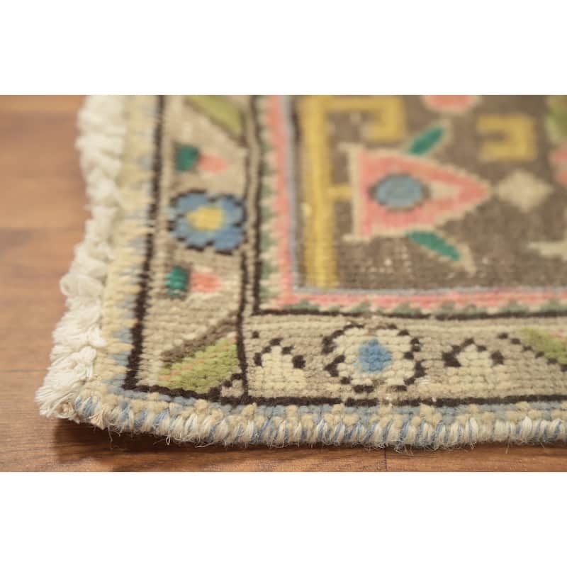 Hand Knotted Oriental 100% Wool Carpet Traditional Floral Beige & Ivories Tabriz Area Rug - 9' 5'' X 6' 5''