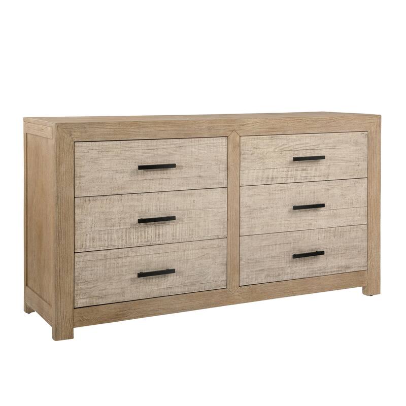 Rowena 6-Drawer Dresser, Light Warm Wash