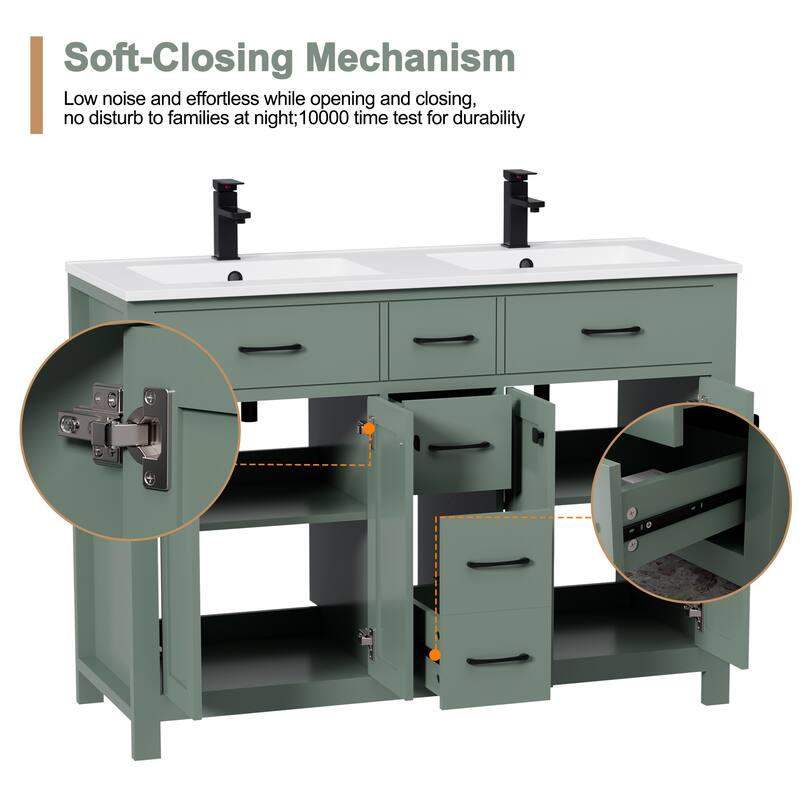 Modern Bathroom Vanity with Sink & Faucet Storage Cabinet Set