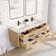 preview thumbnail 33 of 106, Cristo Floating Bath Vanity with White Quartz Stone Top without Mirror
