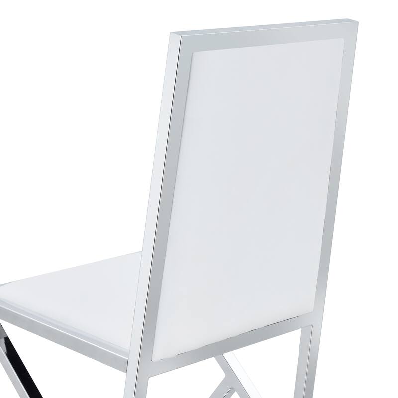 Set of 2, Metal Framed PU Dining Chairs: Ergonomic Design, A Simple And Luxurious Choice