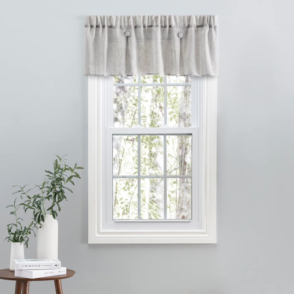 Shannon Premium Slubbed Linen 2 Pleat Button Curtain Valance