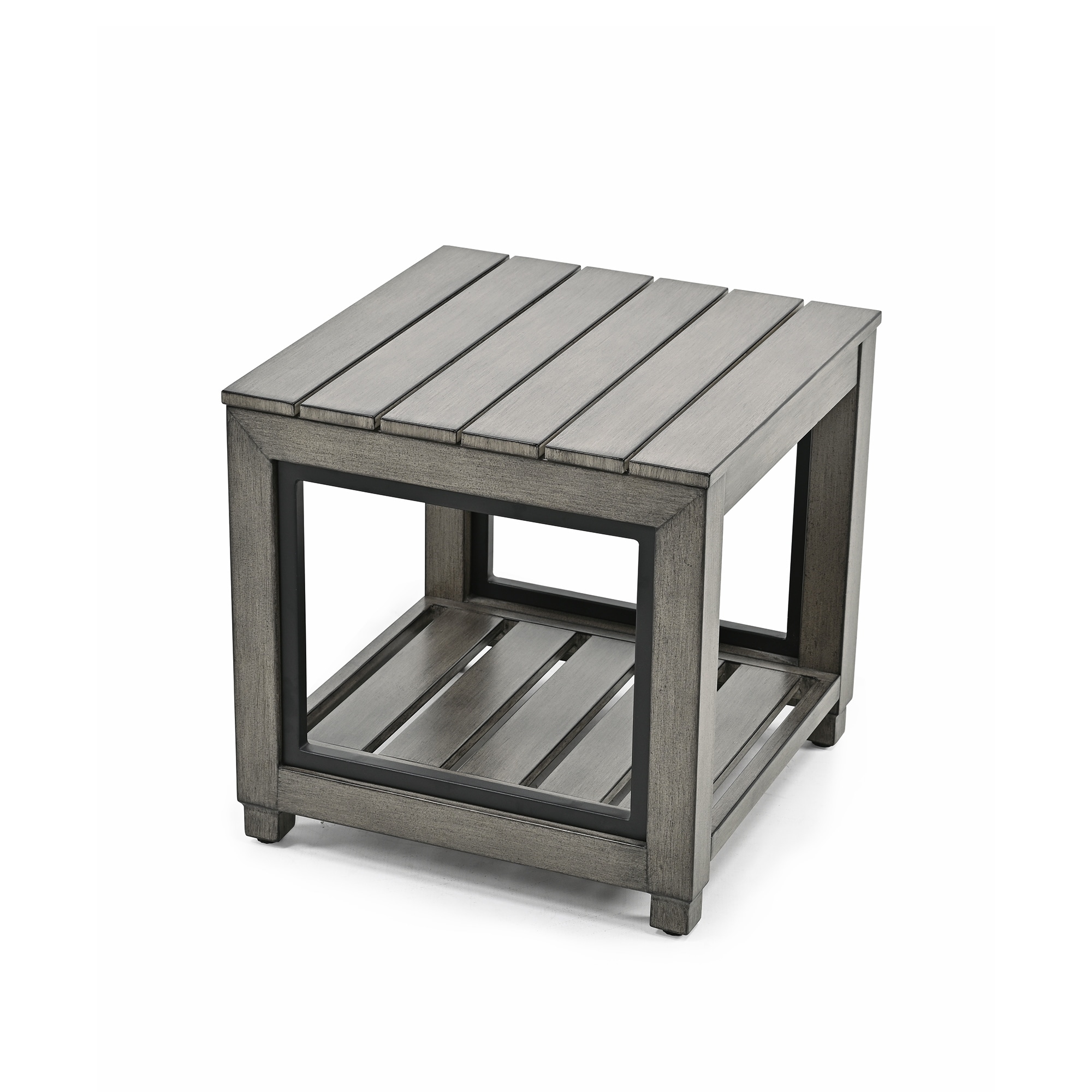 Outdoor Distressed Aluminum Patio Side Table