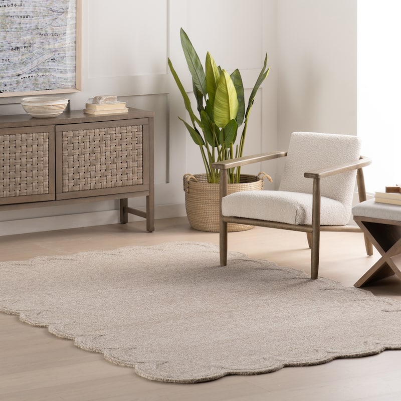 Nuloom Elira Solid Bordered Area Rug - 4' x 6' - Mauve