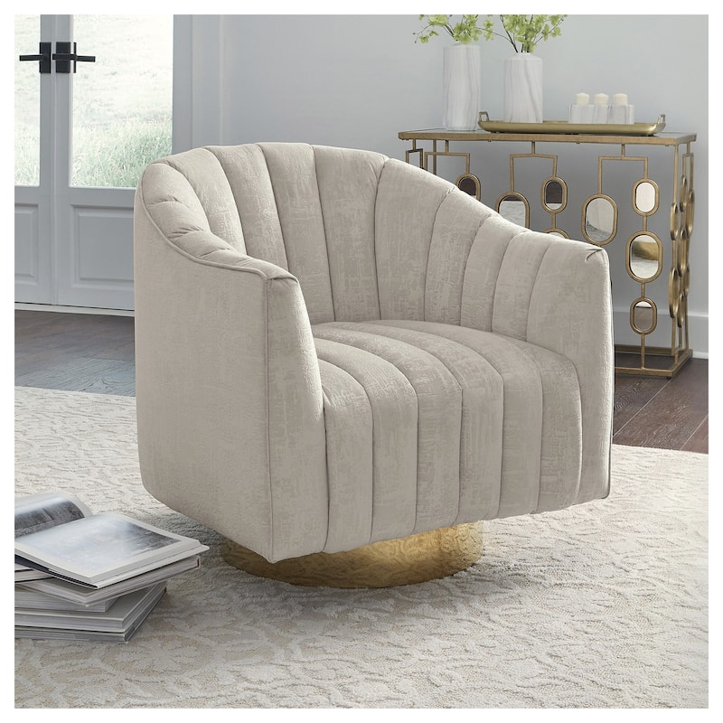 Penzlin Swivel Accent Chair - 30"W x 30"D x 31"H - 30"W x 30"D x 31"H - Ivory