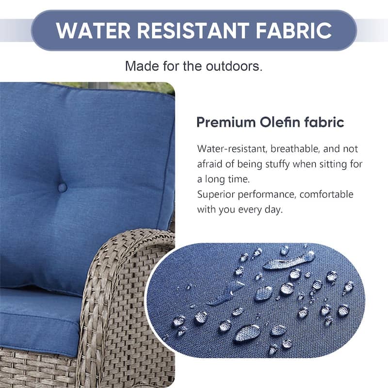 Gymojoy Outdoor Wicker Patio Furniture Chair Set Weather-Resistant