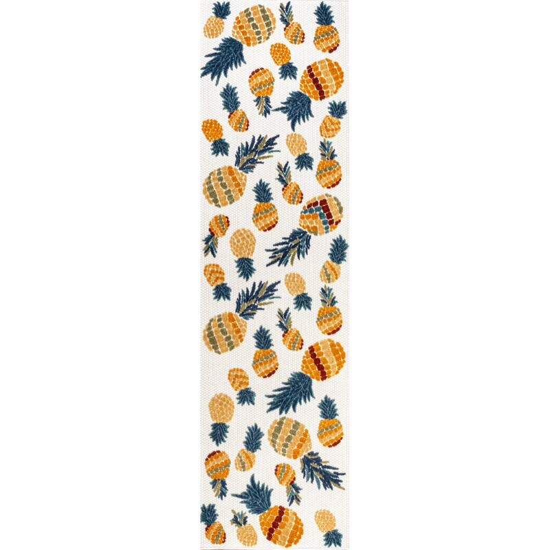 JONATHAN Y Limone Bold Pineapple High-Low Indoor/Outdoor Area Rug - 2 X 8