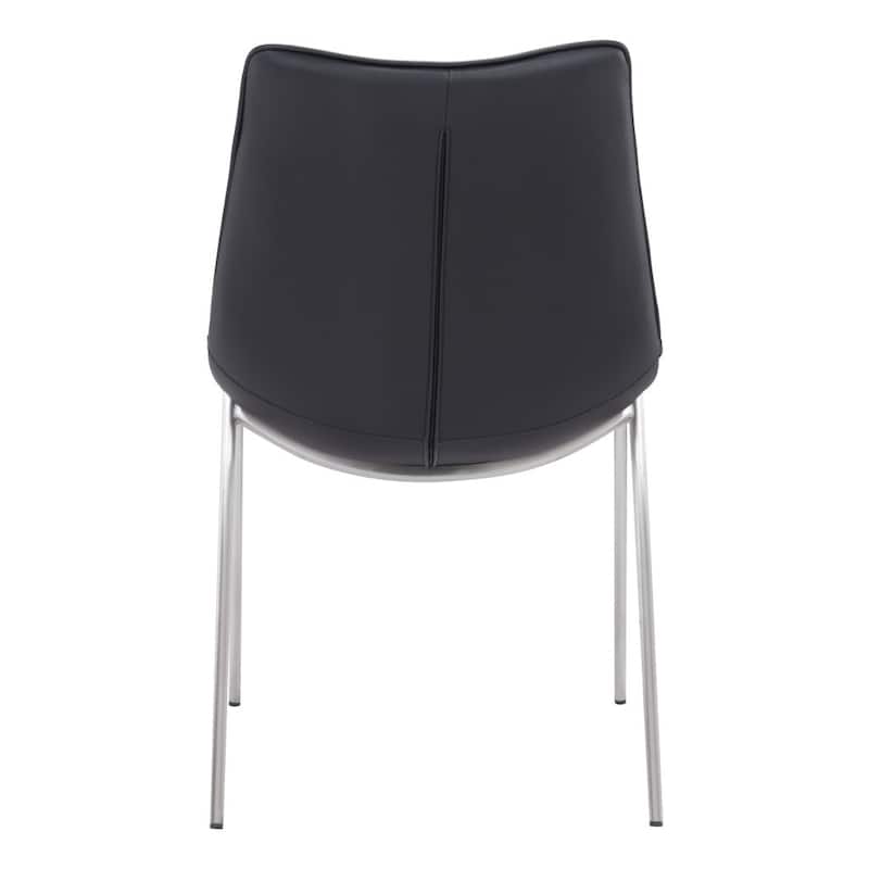 Set of 2 Solid Back Dining Chairs with Legs and Floor Protectors - 21.3” x 23.6” x 35.4”